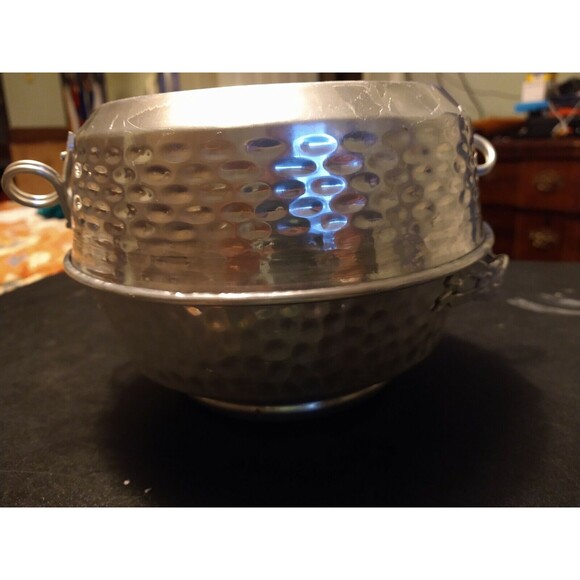 Vintage Nasco Italy 3 Pc Hammered Aluminum Casserole Dish / Cooking piece/ Cover - Picture 11 of 12